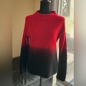 Westbound Red and Black Gradient Mock Neck Sweater